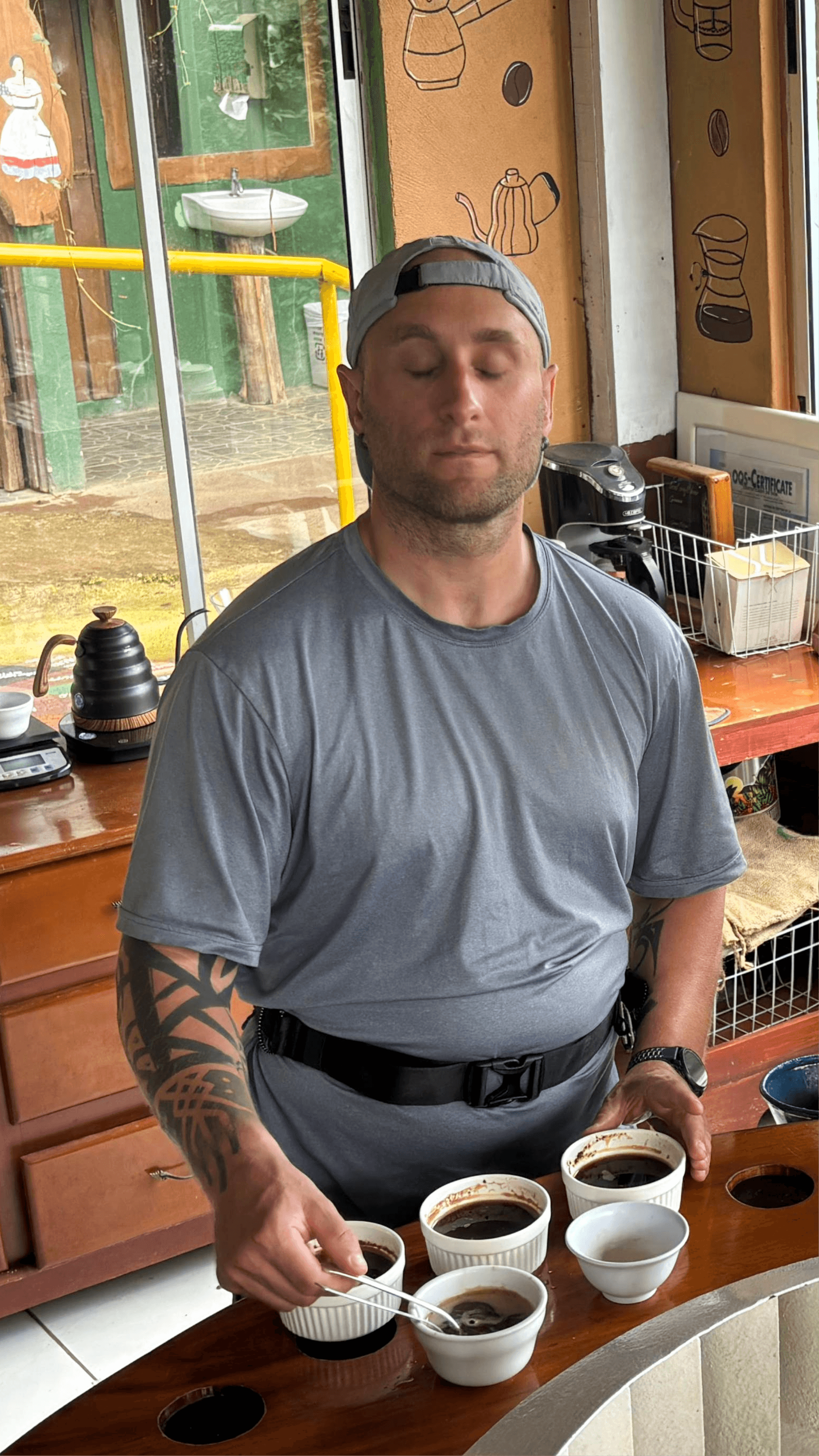 Coffee cupping session